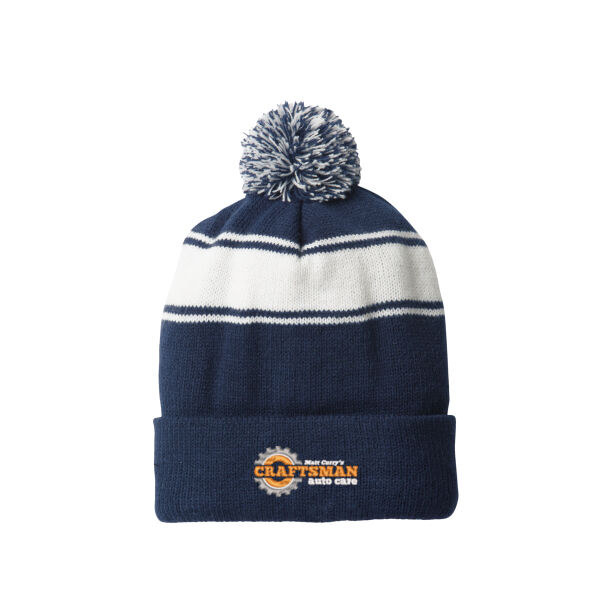CFN - Stripe Pom Pom Beanie Thumbnail